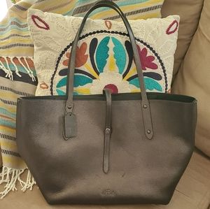 Coach Silver Metallic Market Tote